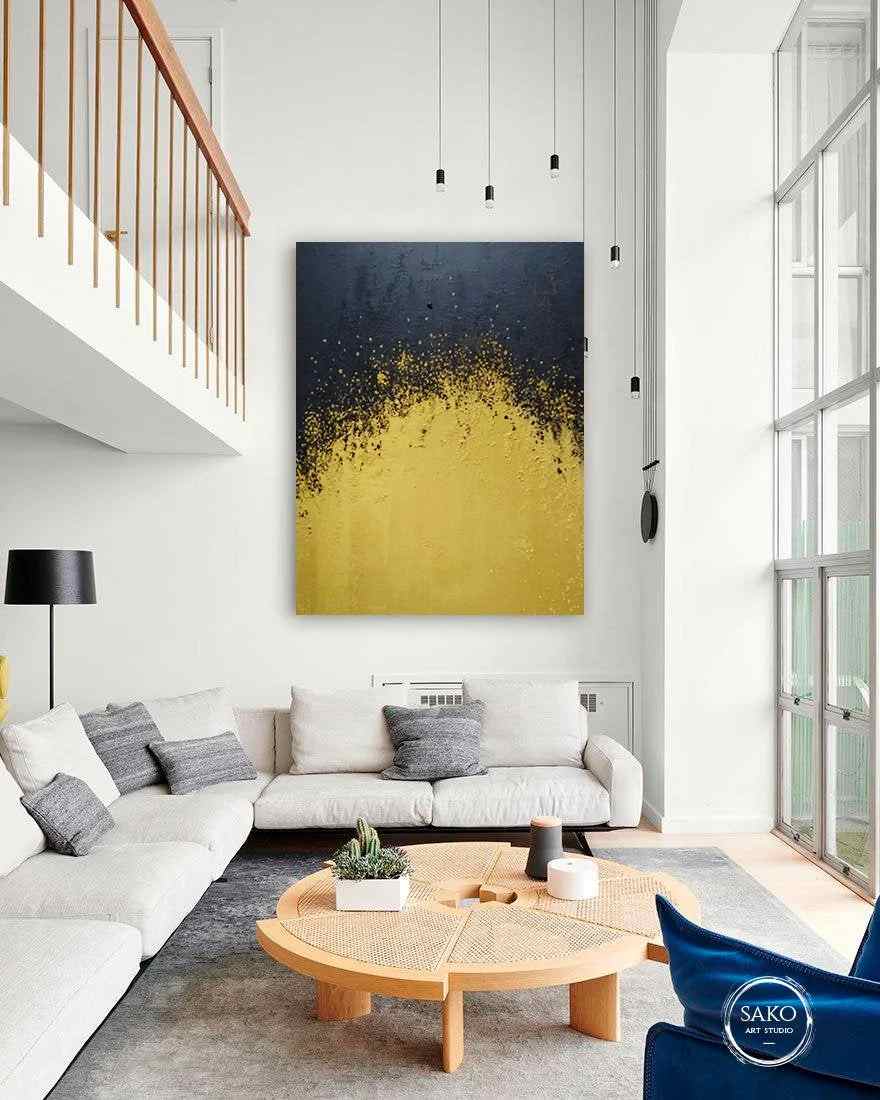 Office Hand-Painted Painting - extra large statement piece for lobby